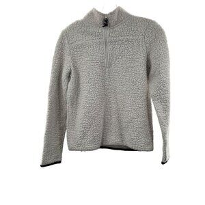 Prince & Fox Women's 1/4 Zip Sherpa Fleece Pullover Cream/Blue Size XS